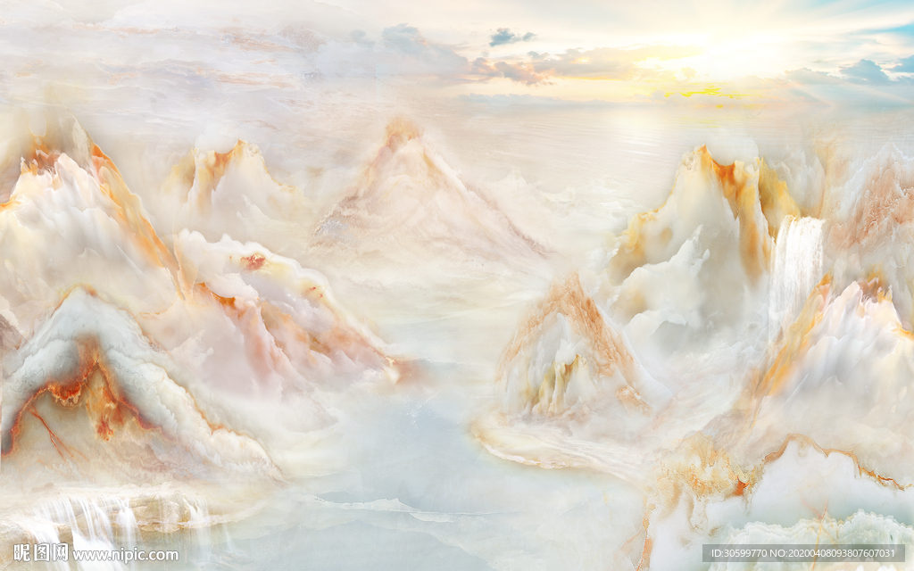 大理石山水背景图
