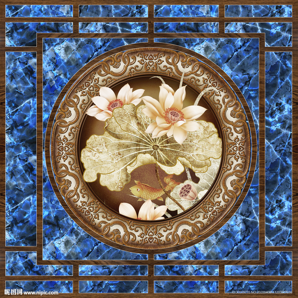 中式莲花吊顶
