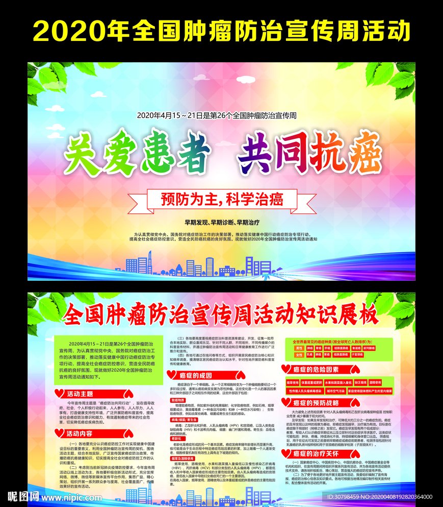 全国肿瘤防治宣传周活动展板