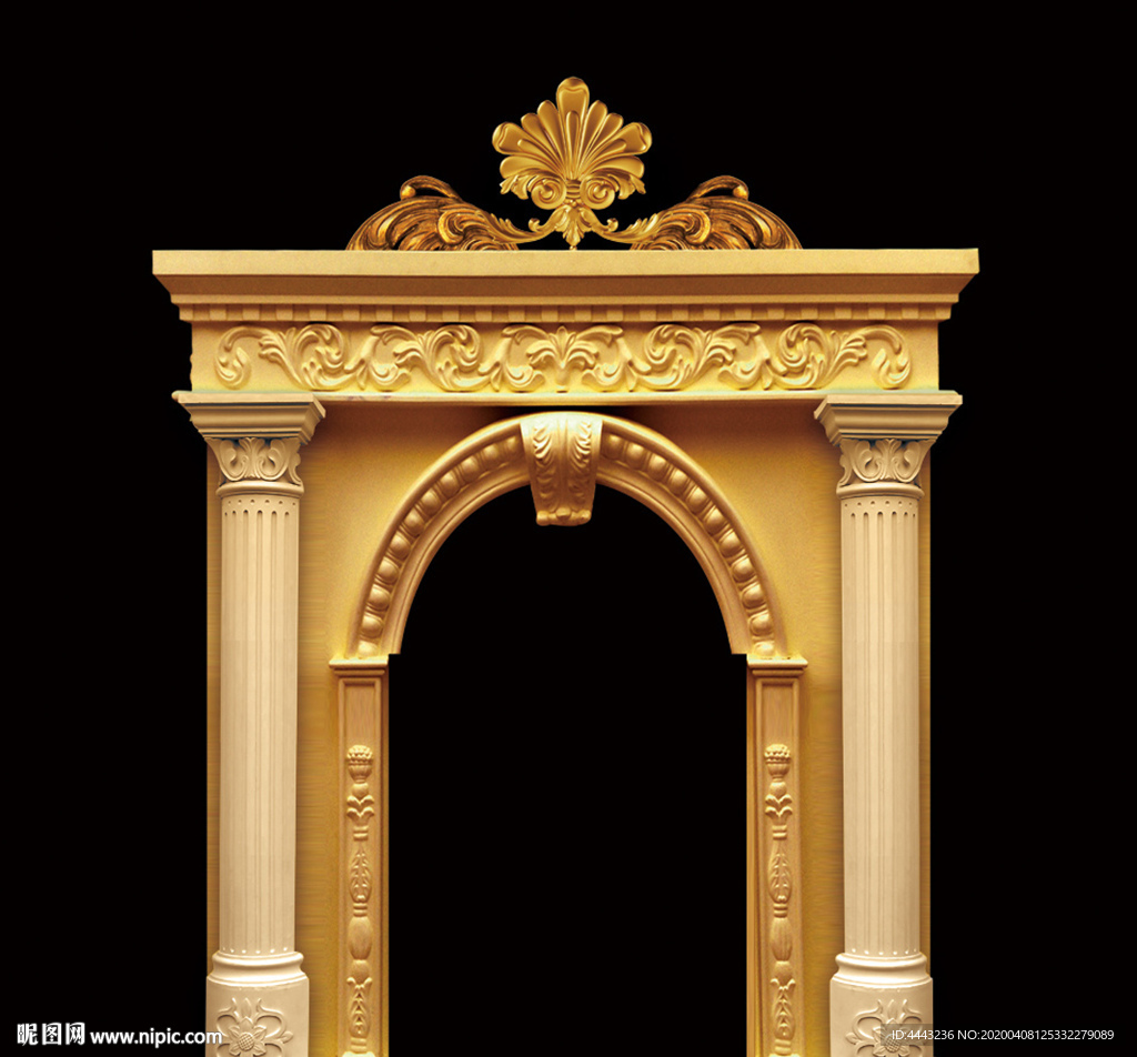欧式罗马拱形门门拱3d模型下载_模型ID:69568-让提网
