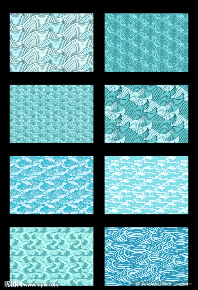 中国风花纹 海浪