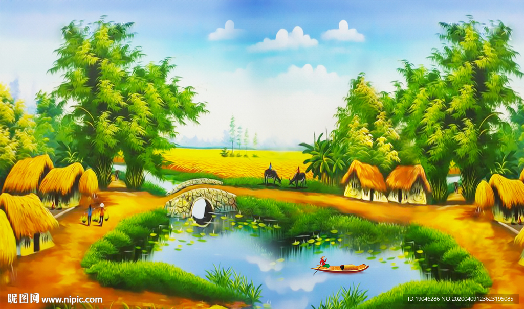 越南风景油画