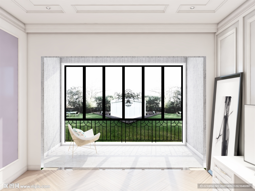 欧式别墅无框阳台窗户装修效果图大全2017图片 – 设计本装修效果图