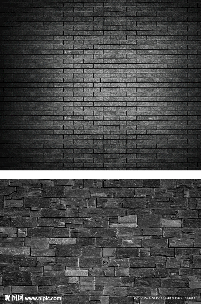 黑色砖墙石头墙大气素材