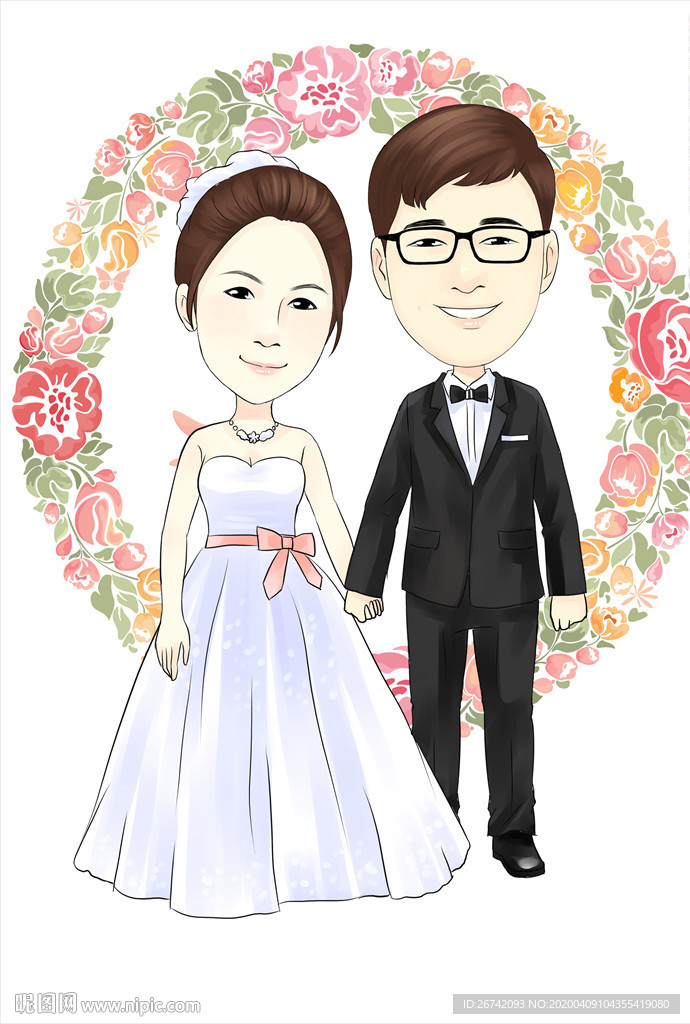 婚纱创Q版 PSD精细分层人物