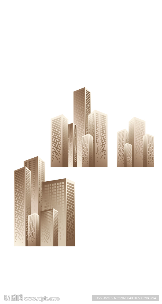 建筑剪影城市矢量金色楼素材建筑