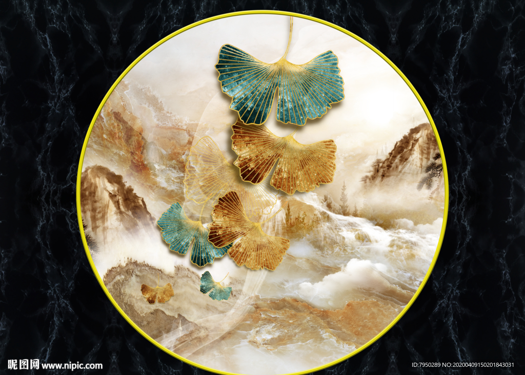 新中式圆形装饰画