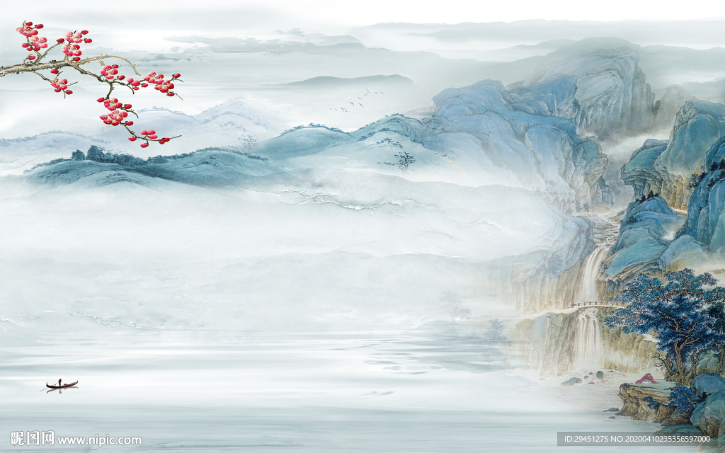 唯美山水画 tif分层