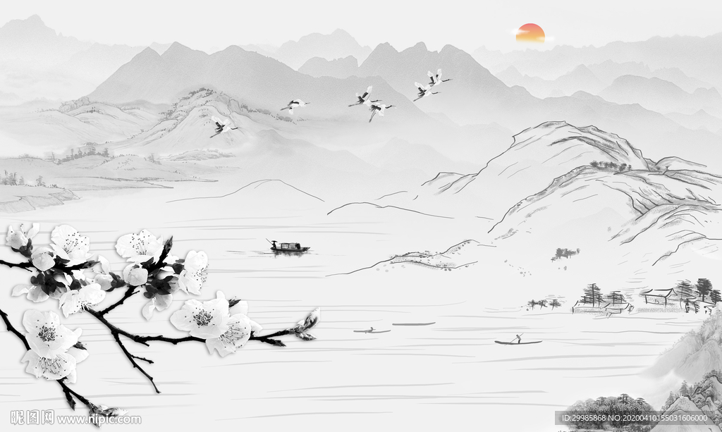 高端 最新山水画 tif分层