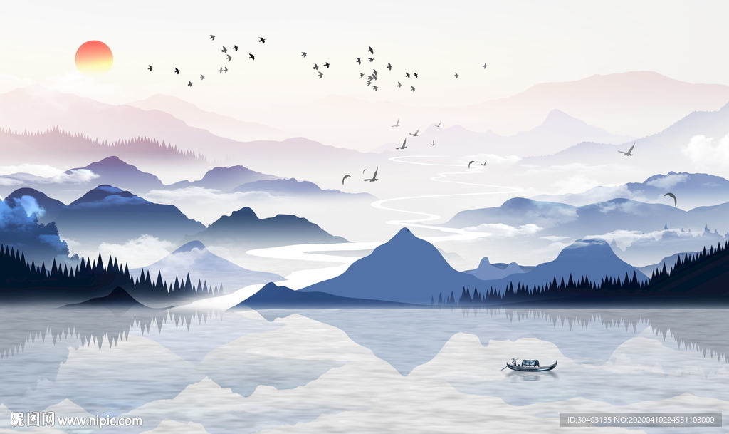 水墨山水画
