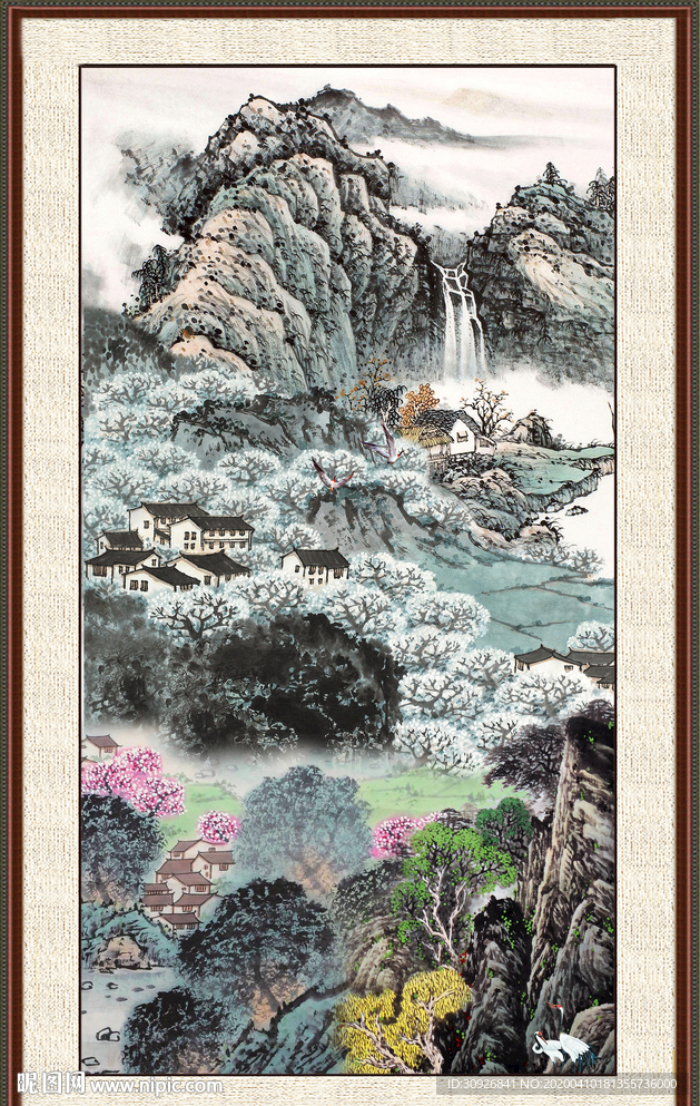 竖幅山水画