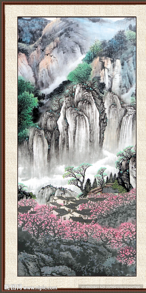 竖幅山水画