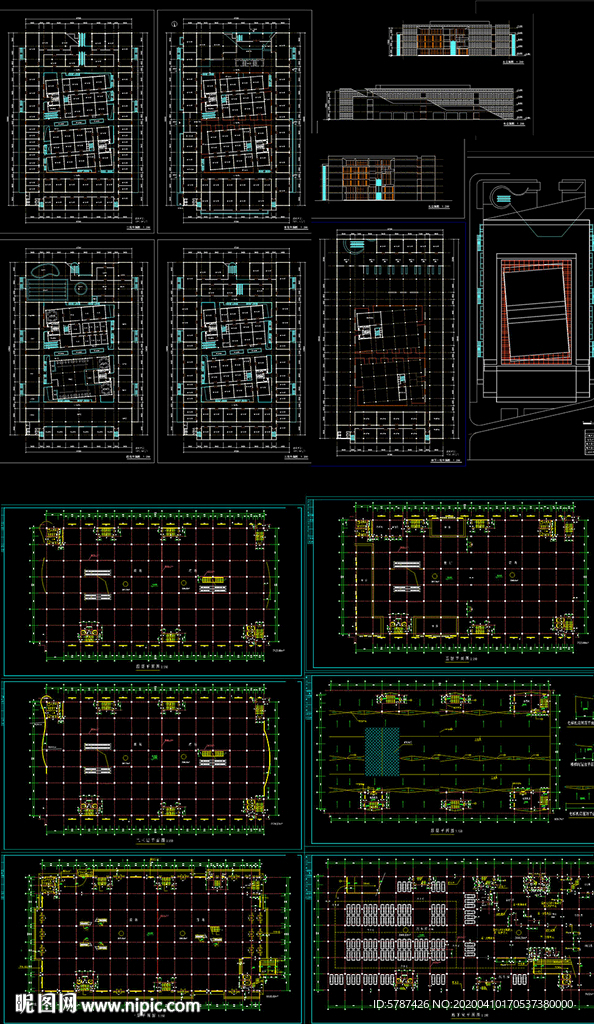 商场平面平立面图