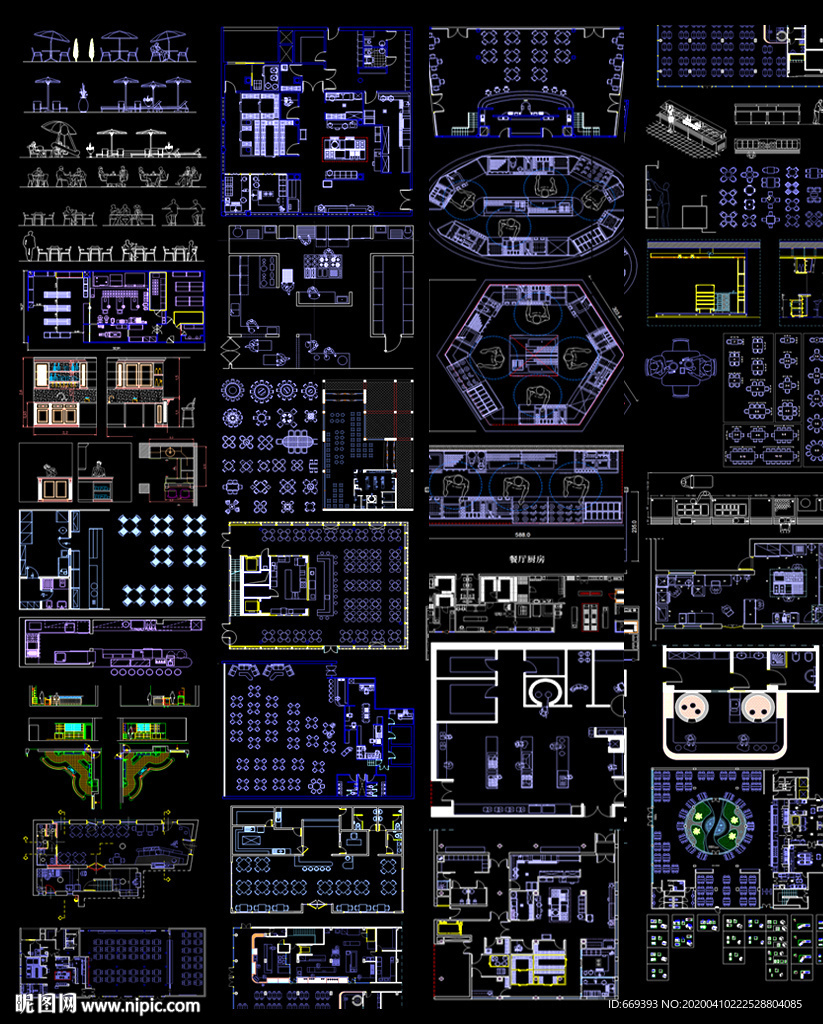 餐厅CAD图纸集合之一