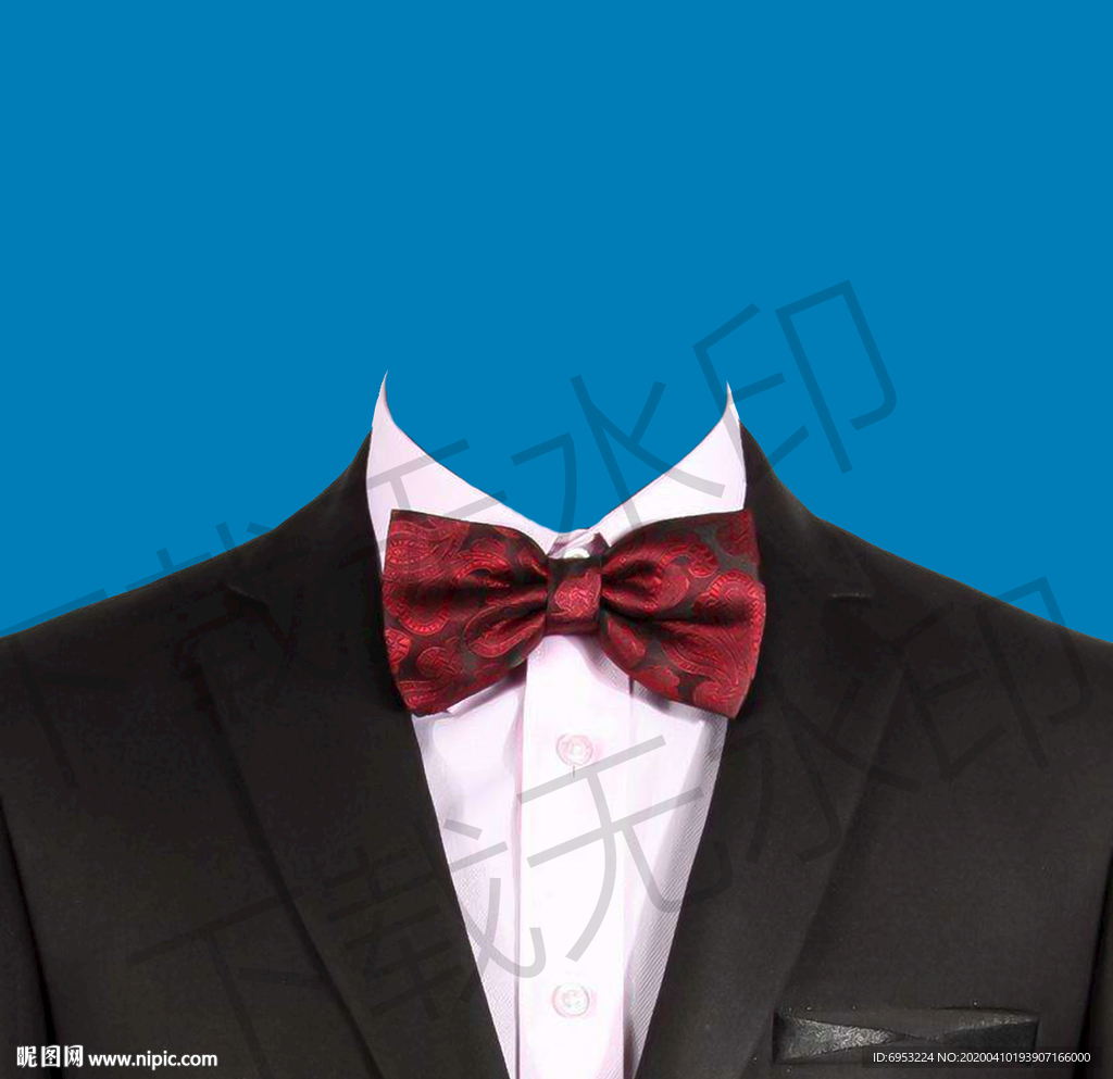 红色领结西装模板