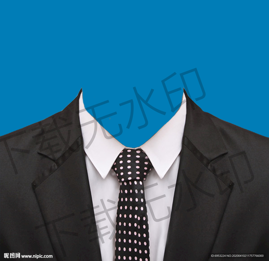 网格领带西装模板