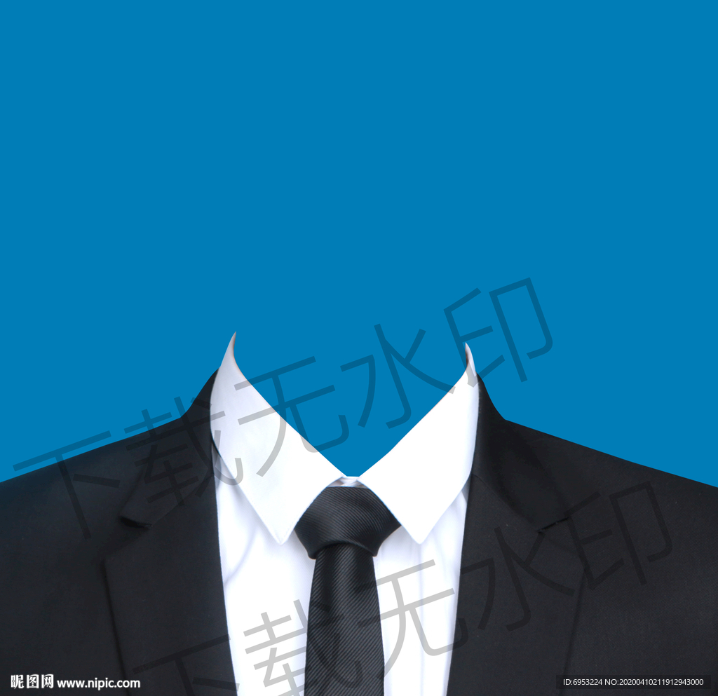 黑色领带西装模板
