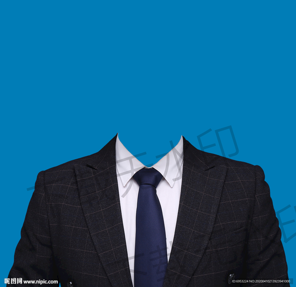 男人半身西装模板