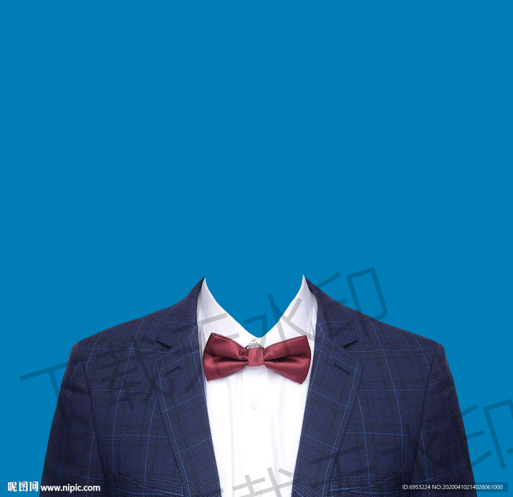 男色领结西装模板