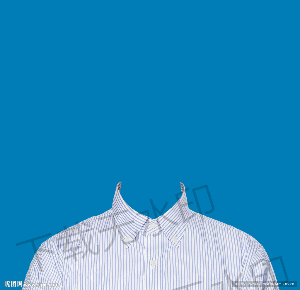 半身证件照白衬衫