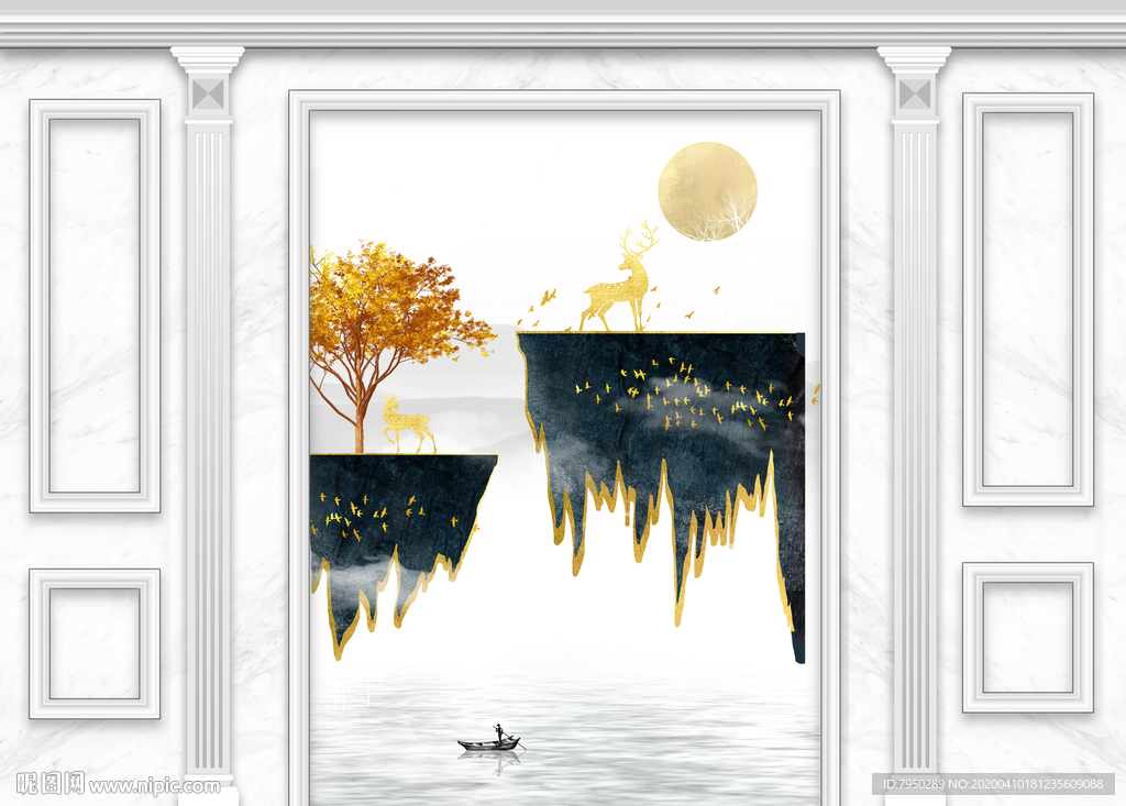 欧式集成墙板 背景墙