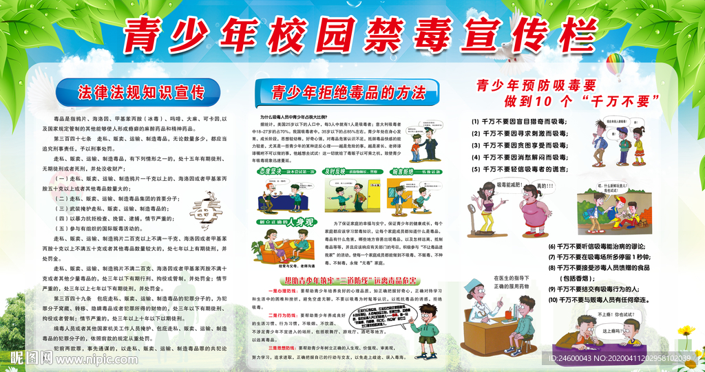 青少年校园禁毒宣传栏