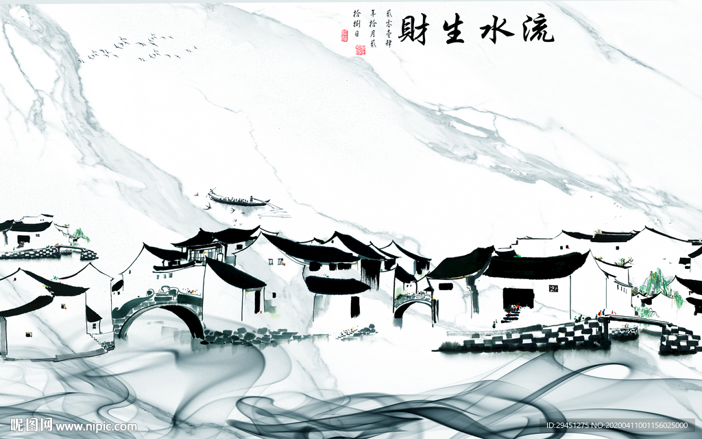 江南高端山水画 tif分层