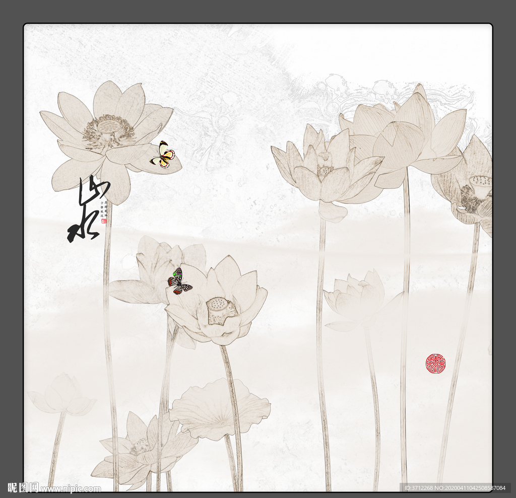 荷花挂画