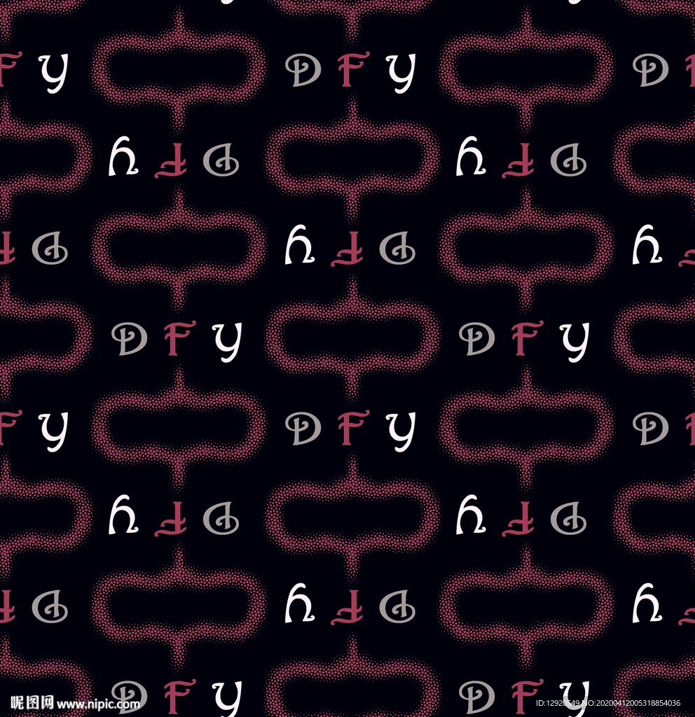 精细几何抽象字母效果格子