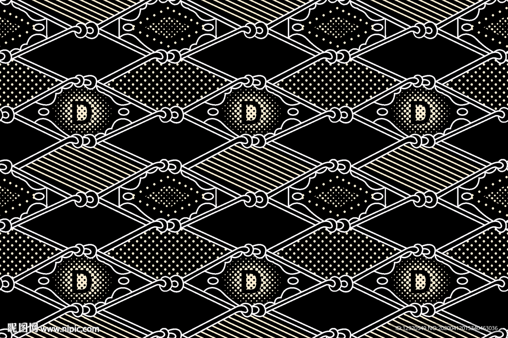 精细几何抽象效果字母格子
