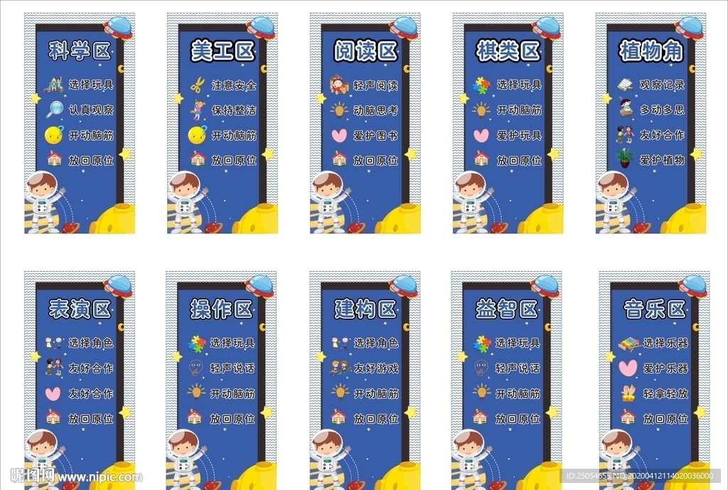 幼儿园卡通科技 区域分类