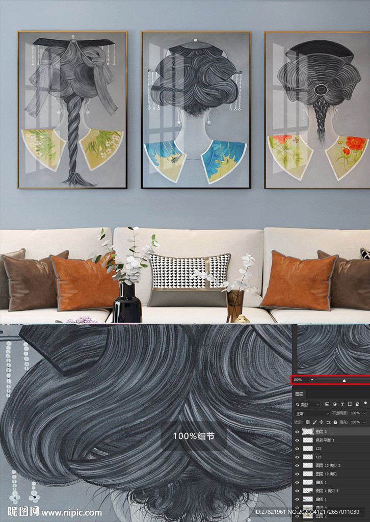 美女抽象装饰画