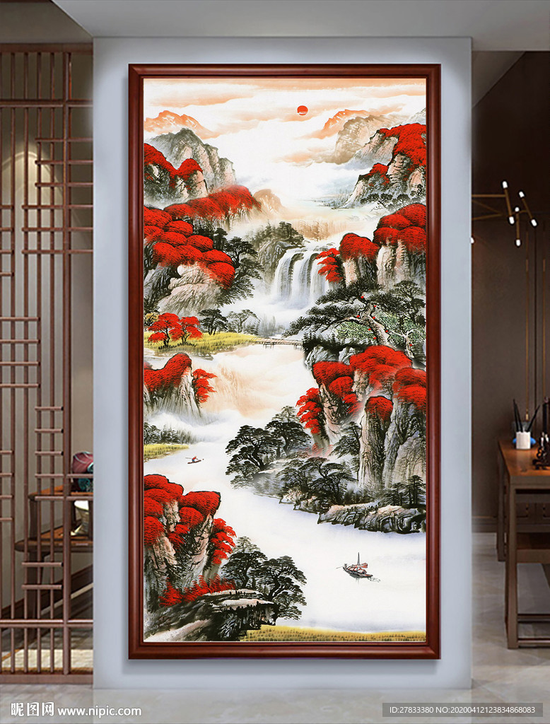 聚宝盆风水玄关画