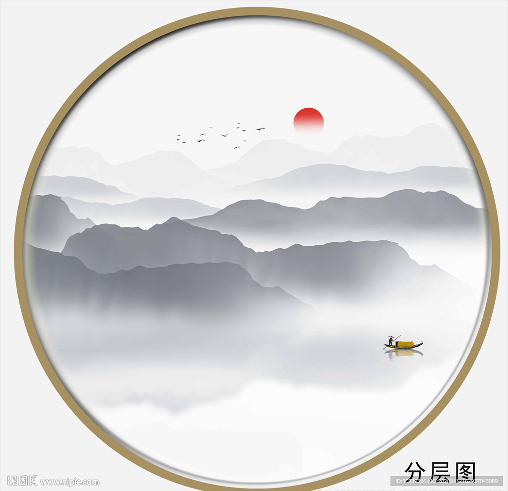 中国风山水画