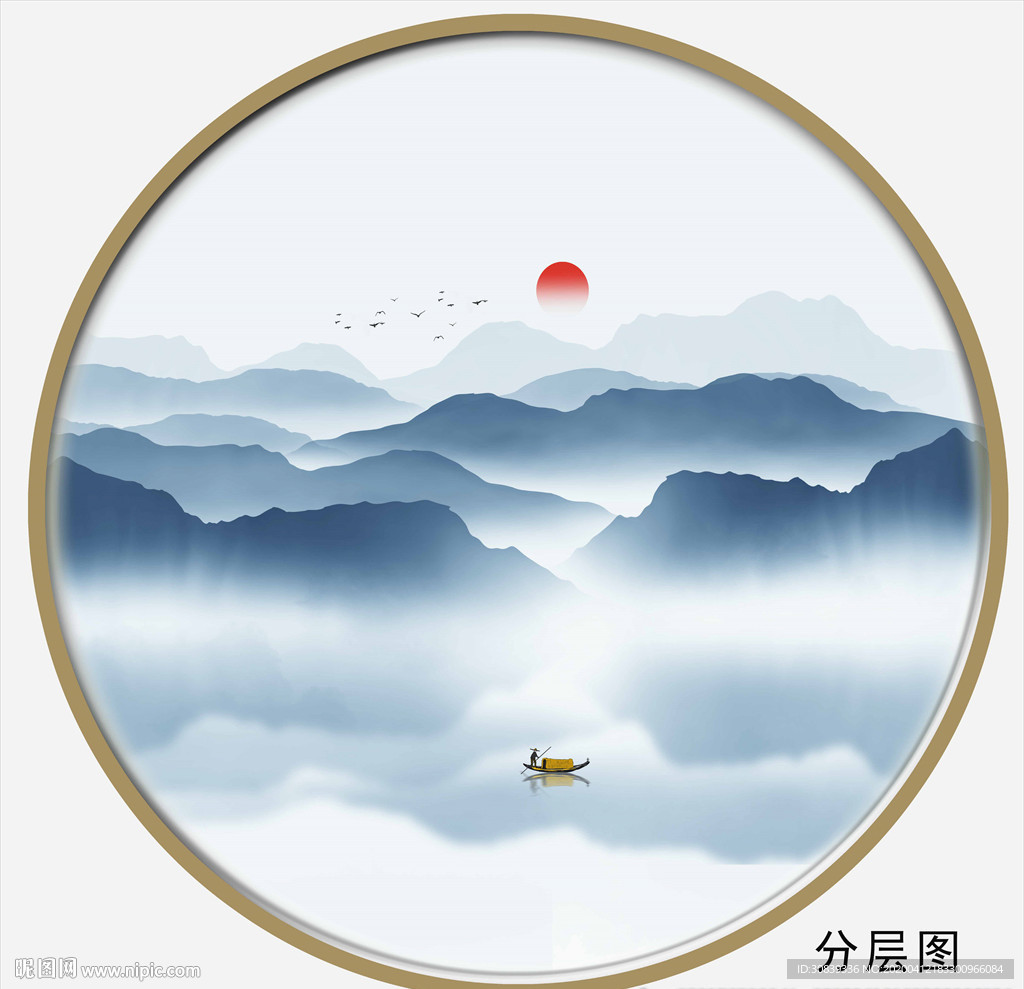中国风山水画