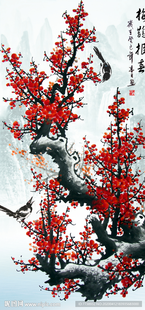 喜上眉梢 国画梅花