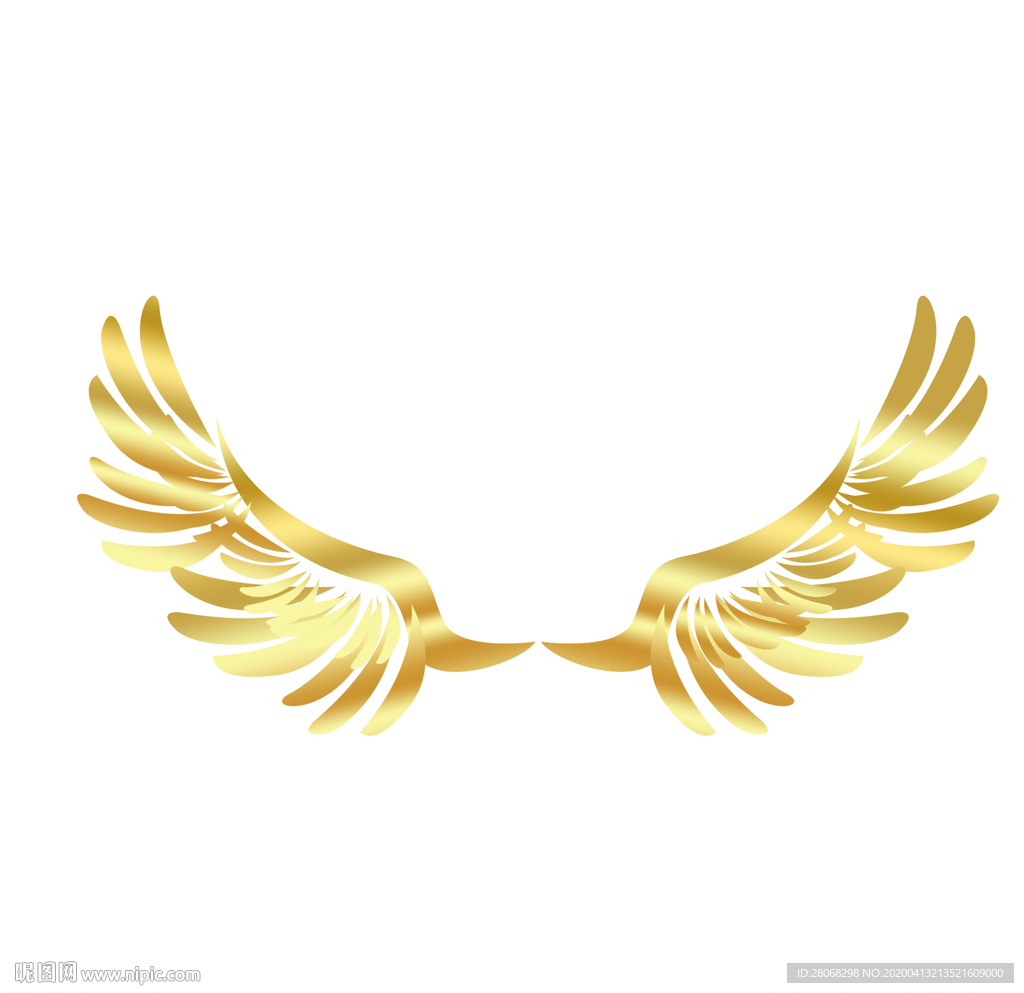 金色翅膀装饰元素