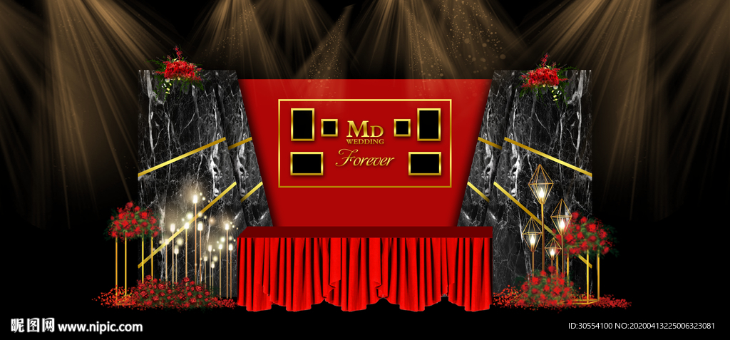 中式婚礼背景舞台