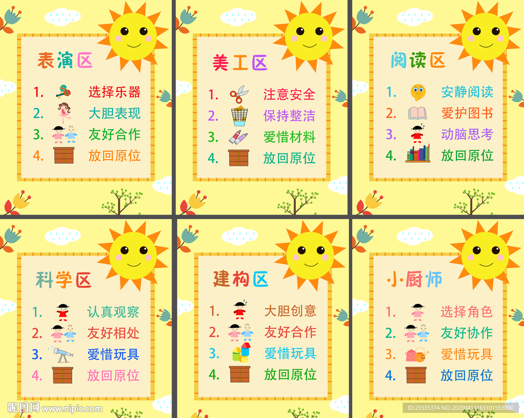 幼儿园区域牌一整套