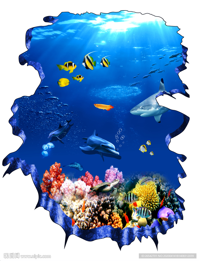 海底世界海洋世界地板地画
