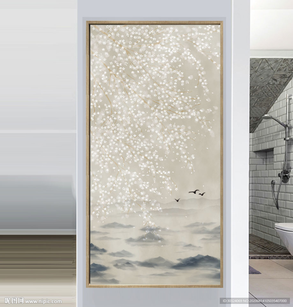 山水花鸟玄关装饰画