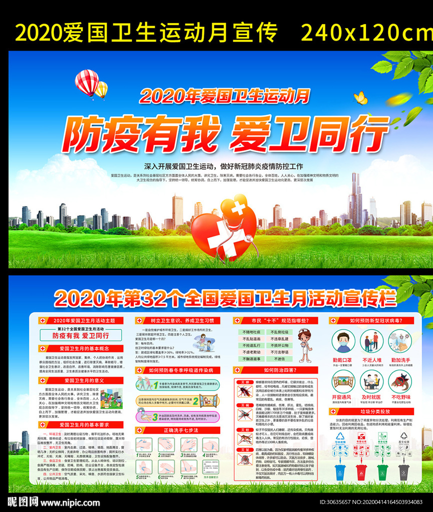 2020爱国卫生月宣传栏图片