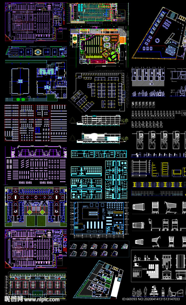 超市CAD图纸集合