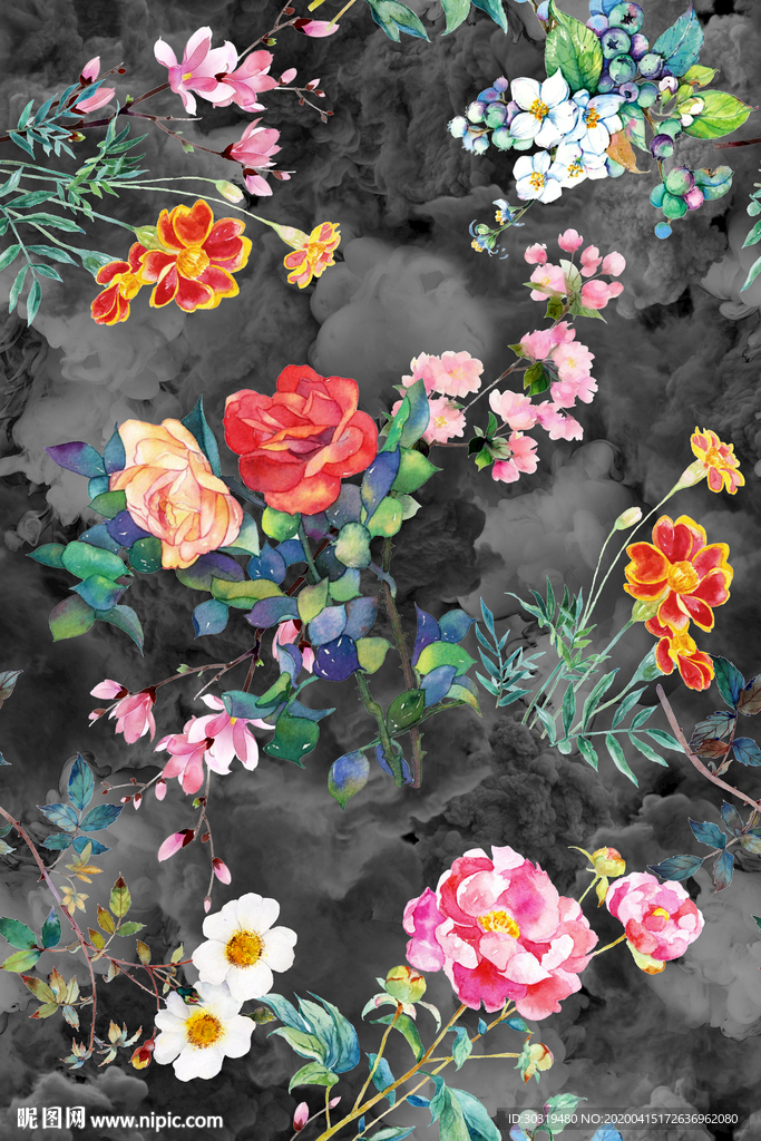 小碎花 手绘花   数码