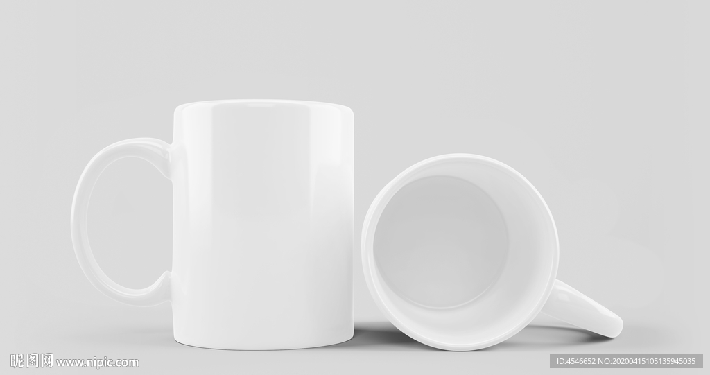白色陶瓷水杯样机