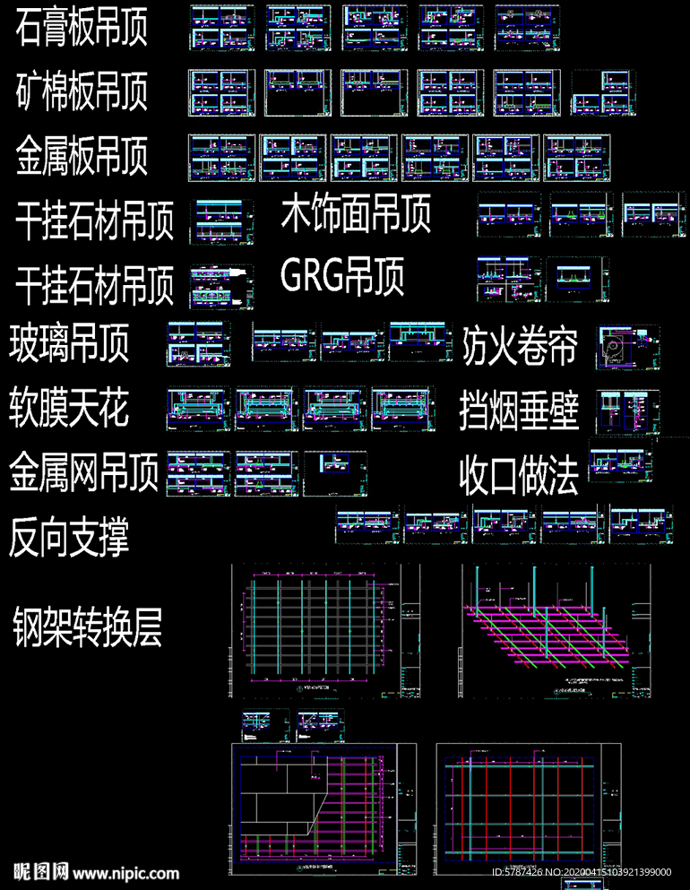 吊顶剖面节点大样图