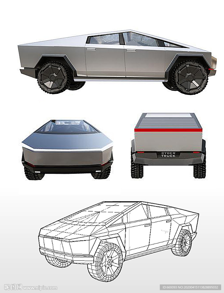 特斯拉皮卡3d模型2020圖片