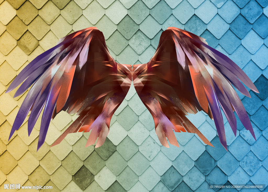 翅膀背景墙