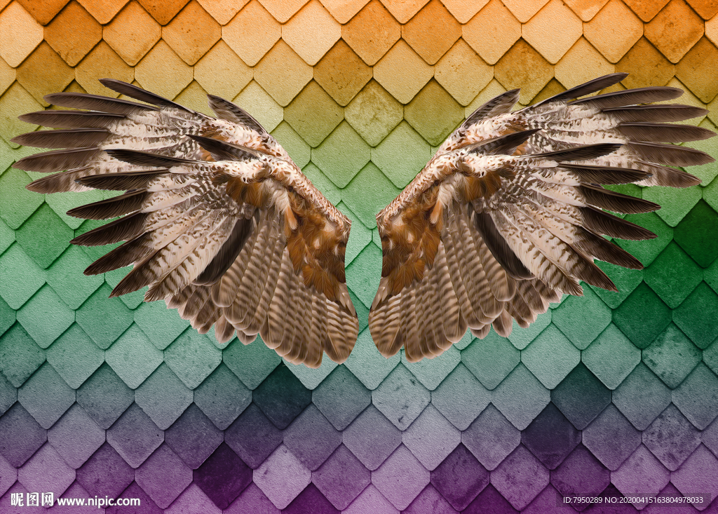 翅膀背景墙