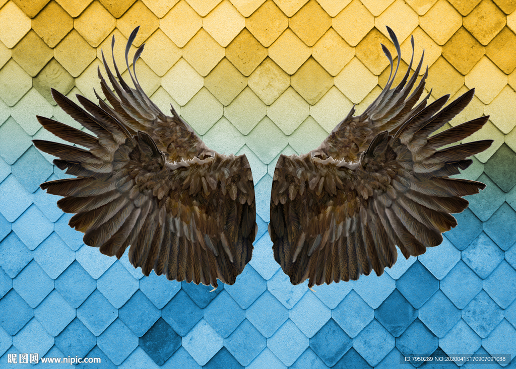 翅膀背景墙